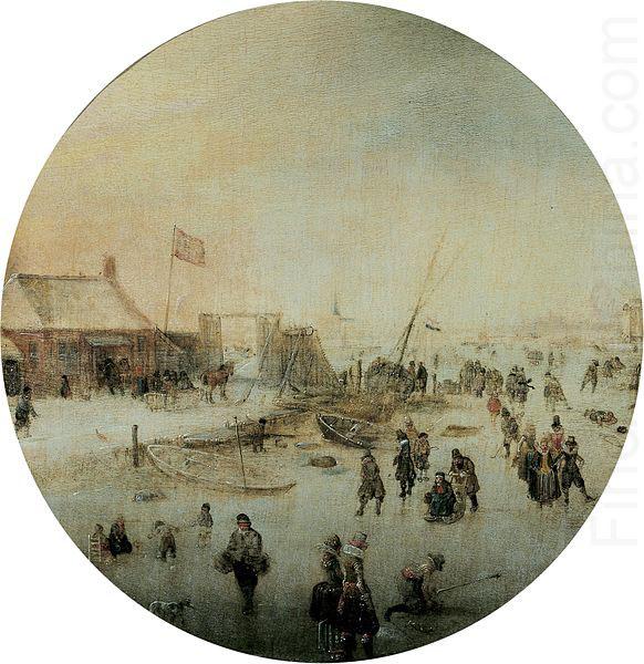 Hendrick Avercamp Winter landscape with skates and people playing kolf china oil painting image